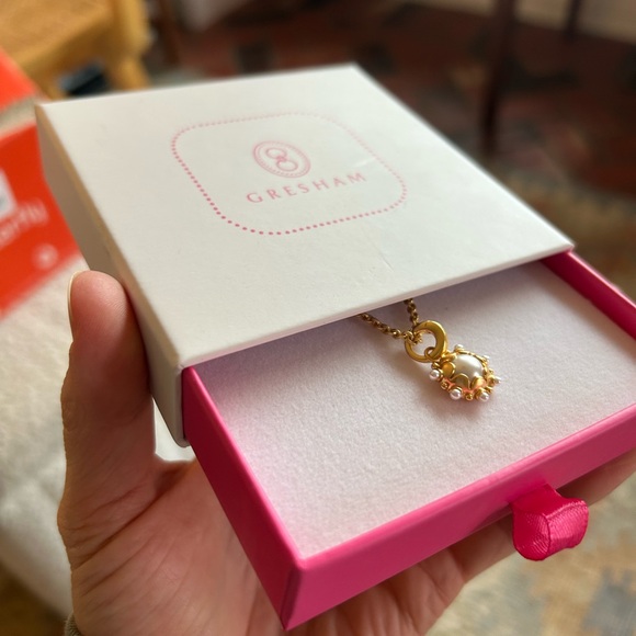 NWT Gresham Gold Necklace Pearl Pendant - Picture 4 of 6